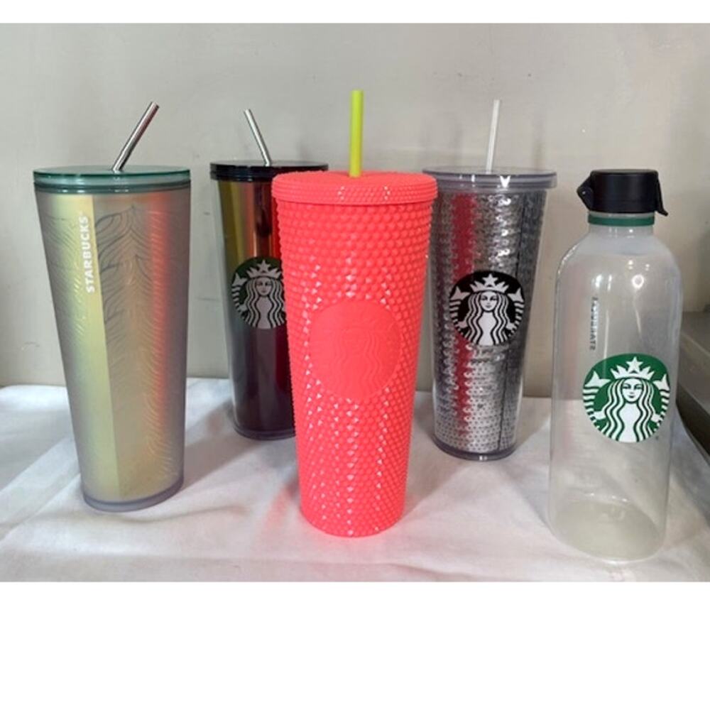 Starbucks Tumblers Dragonfuit Metallic Lot of 5 Cups Water Bottle w/Logo